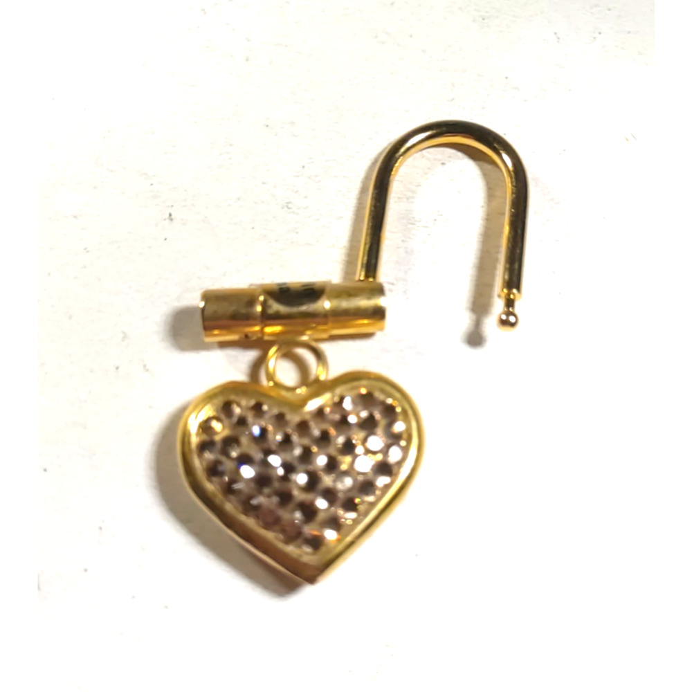 Gold Tone Rhinestone Heart Small Keychain - Picture 6 of 7